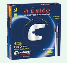 Cabo Coaxial Bipolar para CFTV Híbrido Condutti RF4mmCEL (75 Ohms) Branco (Rolo 100 Metros) com 2x26 AWG