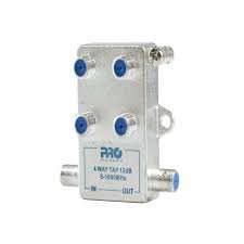Tomada TAP 1:4 (4 Saídas) para CATV de 5-1000MHz com Atenuação de 12dB e Proteção (Modelo 4012)