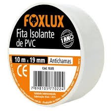 Fita Isolante Profissional Antichamas 19mm x 10m Branca
