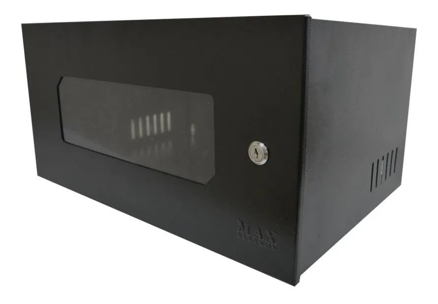 Mini Rack 5U x 350mm 19" com Visor Acrílico Preto